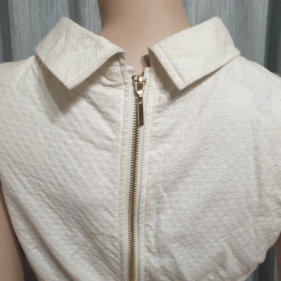 FOREVER21 US/UK-S AU 8-10 White Sleeveless Blouse w/ Brown Belt Zipped Back - Picture 9 of 14